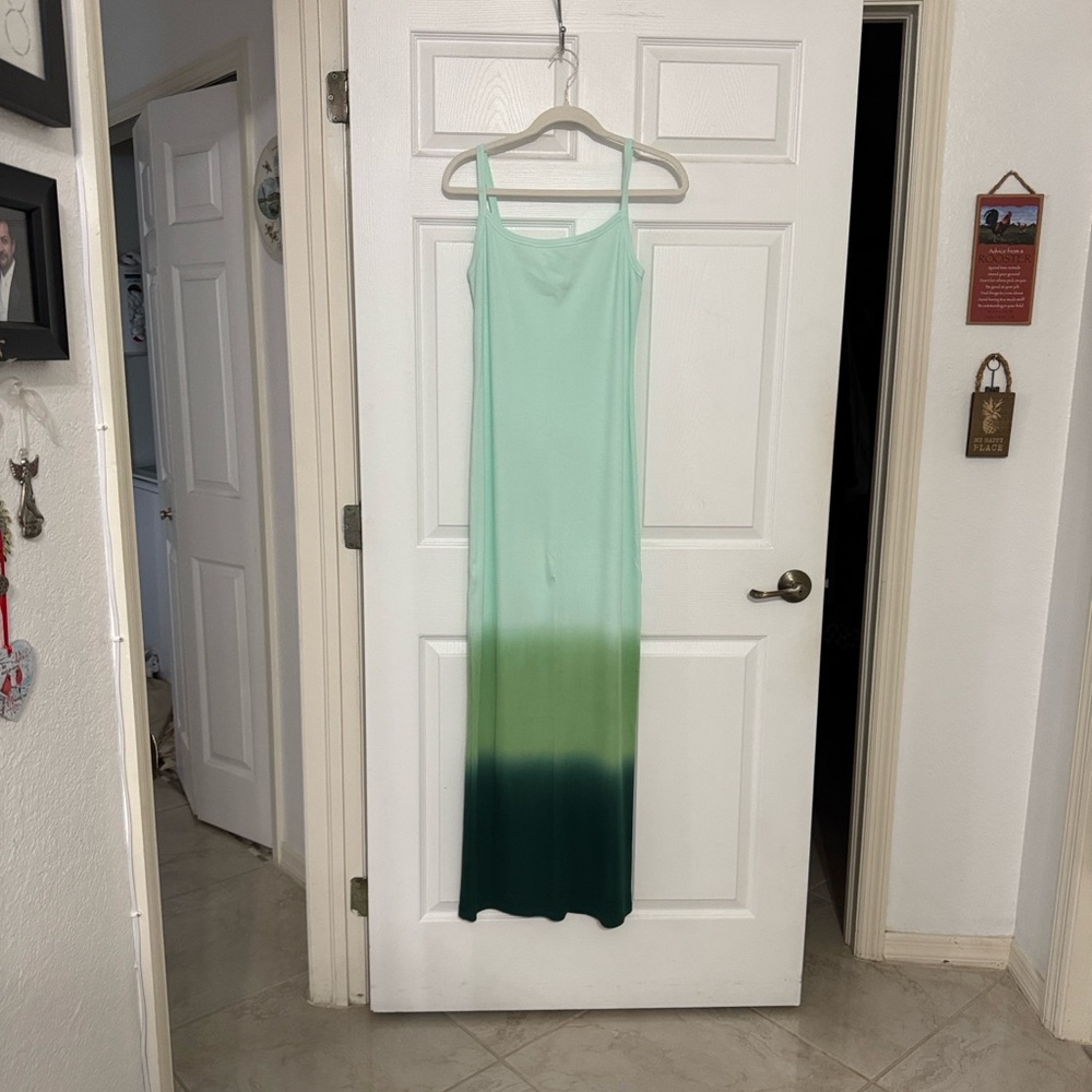Young Fabulous & Broke Gradient Maxi Dress in Blue and Green